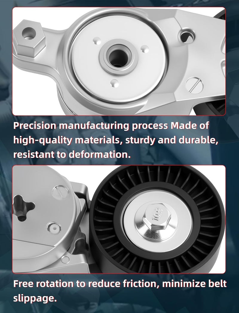 Ntoauto Belt Tensioner Assembly with Pulley Compatible with 2009-2015 Venza, 2009-2018 RAV4, 2009-2019 Highlander, 2011-2013 Sienna, 2012-2017 Camry, 2015-2018 NX300h Replaces# 39106, 1662036010, 166200V020 - Image 3